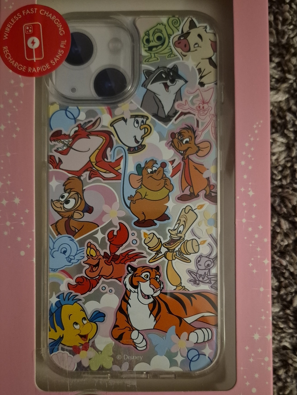 Disney Princess Multicharacter Clear Sticker iPhone Case - Pink
